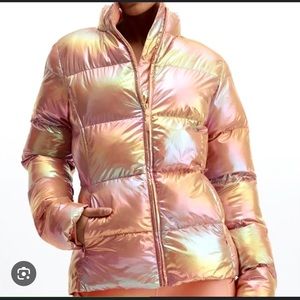 Fabletics Palmer Shine Puffer - Iridescent Peach Pink